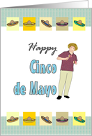 Cinco de Mayo Man Playing Maracas Colorful Sombreros card