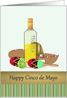 Birthday on Cinco de Mayo Tequila Maracas and Sombrero card