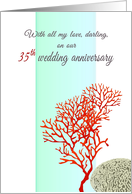 35th Coral Wedding Anniversary for Spouse Marine Coral card