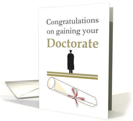 Congratulations Gaining Doctorate Man In Cap And Gown card (1476760)