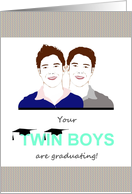 Congratulations to Parents Of Twin Boys Graduating Brothers Smiling card