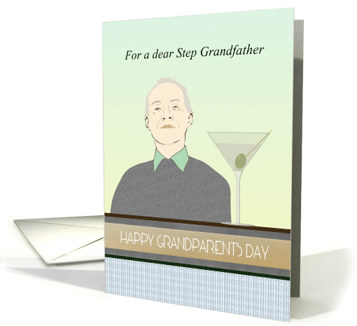 For Step Grandfather on Grandparents Day Grandpa and Cocktail card