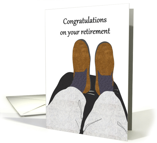 Retirement For Man From Both Of Us Legs Resting On Footstool card
