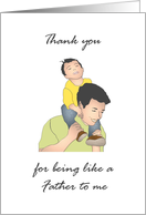 Thank You for Being Like a Dad To Me Riding on Dad’s Shoulders card