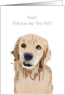 Vet’s Birthday Fun Sketch Of Dog Looking Worried card