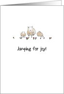 Congratulations Becoming Parents Cartoon Sheep Jumping For Joy card