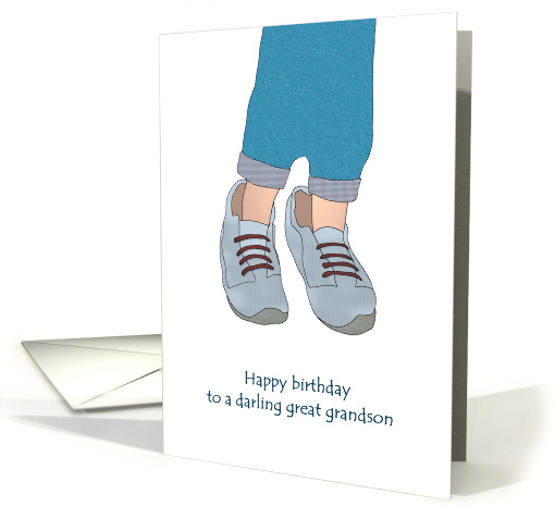 Great Grandson Birthday Toddler Wearing Dad's Shoes card (1493642)
