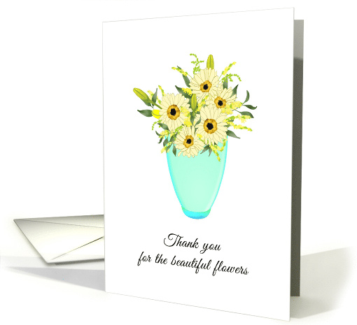 Thank You For The Flowers Vase Of Beautiful Blooms card (1494152)
