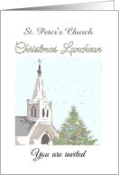 Customizable Christmas holiday luncheon hosted by church card