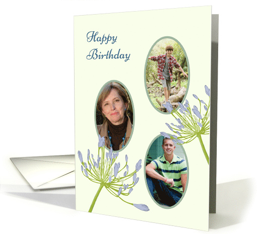 Birthday Photocard Pretty Agapanthus Blooms card (1503210)