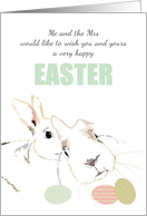 Easter from Both of Us Cute Pair of Bunnies and Colorful Eggs card