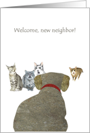 Welcome New Neighbor Cats Welcoming Dog to Neighborhood card