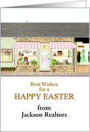 Easter from Realtor to Commercial Clients Row of Lovely Shops card