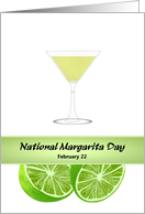 National Margarita Day Glass of Delicious Margarita and Lime card