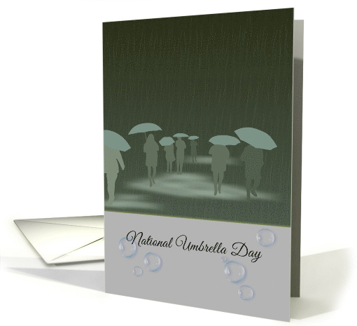 National Umbrella Day People Walking in the Rain card (1509000)