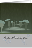 National Umbrella Day People Walking in the Rain card