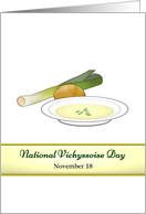 National Vichyssoise Day Bowl of Creamy Vichyssoise Soup card