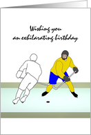 Ice Hockey Players On The Ice Birthday card