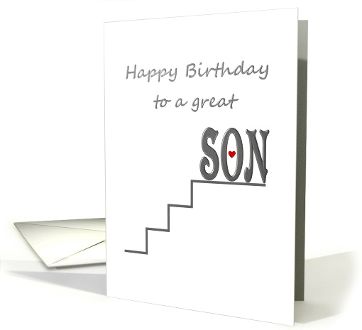 Birthday for Stepson A Play on Word and Line Illustration card