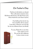 From Son in Heaven for Dad on Father’s Day Book and a Toast Poem card