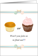 Baby Gender Reveal Party Invitation Studmuffin Or Cupcake card