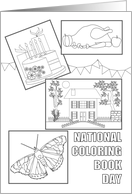 National Coloring Book Day Lots of Pictures for Coloring card