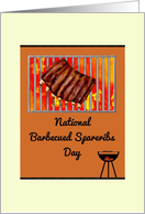 National Barbecued Spareribs Day Rack of Ribs on Hot Coals card
