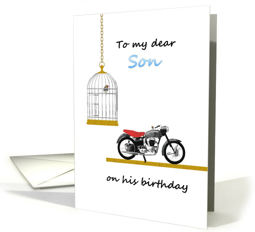 Birthday Incarcerated Dad to Son Bird in Birdcage Bird on... (1521550)