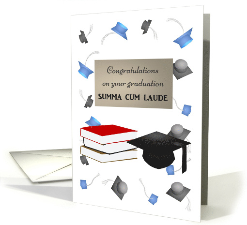 Graduating Summa Cum Laude Cap And Books What An Achievement card