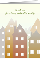 Thank You for Weekend in City Apartment Blocks card