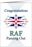 Congratulations RAF Passing Out Aircraft In Formation Union Jack card