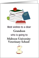 Books and Apples Going to University Veterinary School Custom card