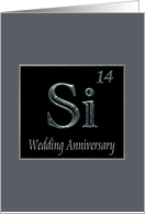14th Wedding Anniversary Expression of Silicon in its Chemical Form card