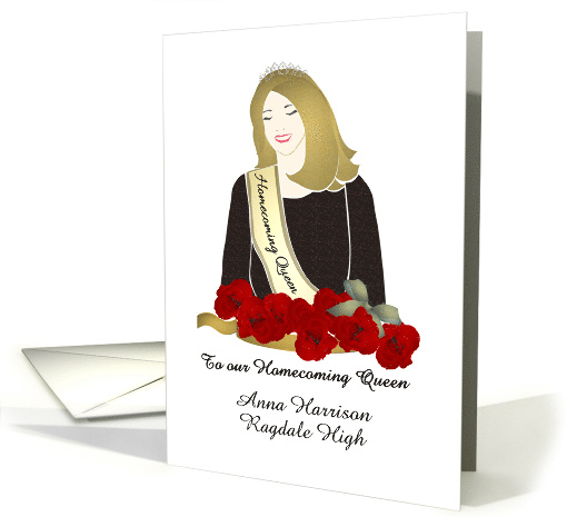 Congratulations Homecoming Queen, Custom Name and School card