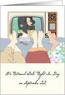 National Girls’ Night In Day Ladies Watching Weepy Movie at Home card