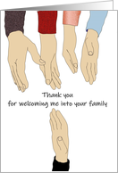 Thank You from Foreign Exchange Student to Host Family Shake Hands card