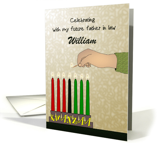 Celebrating Kwanzaa with Future Father in Law Lighting Candles card