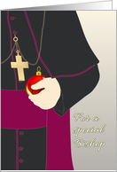 Christmas for Catholic Bishop Bishop Holding a Bauble card