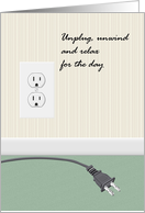 National Day of Unplugging 2-Pin Plug Unplugged From Wall Socket card