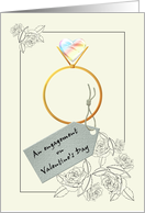 Heart Shaped Diamond Ring Engagement on Valentine’s Day card