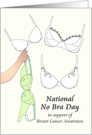 National No Bra Day in Support of Breast Cancer Awareness card