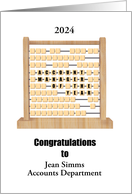 Employee Account Manager of the Year Counting Frame and Beads Custom card