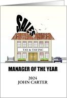 Employee Sales Manager of the Year Sales Going Through Roof Custom card