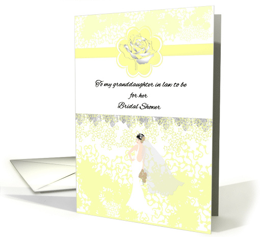 Granddaughter in Law To Be Bridal Shower Lacework and Silver Rose card