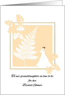 Granddaughter in Law To Be Bridal Shower Pretty White Fern Foliage card