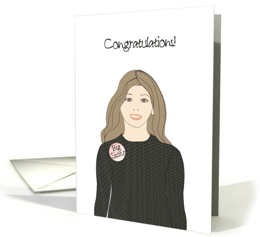 Becoming Big Sister Girl with a Big Smile Congratulations card