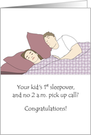 Congratulations Parents, Kid’s Successful 1st Sleepover, Who’s Buying card