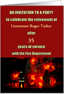 Firefighters in Action Firefighter Retirement Party Invite Custom card