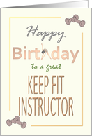 Thank You Keep Fit Instructor Lady Exercising Pair of Dumbbells card