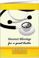 Passover For Doctor Stethoscope And Four Cups Of Wine card